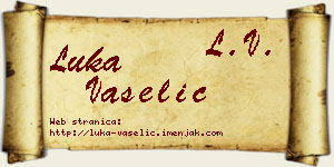 Luka Vaselić vizit kartica